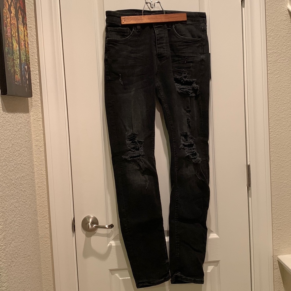 Forever21 Mens Black Denim midrise skinny - 33